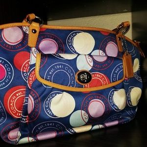 Polka dot Coach shoulder bag